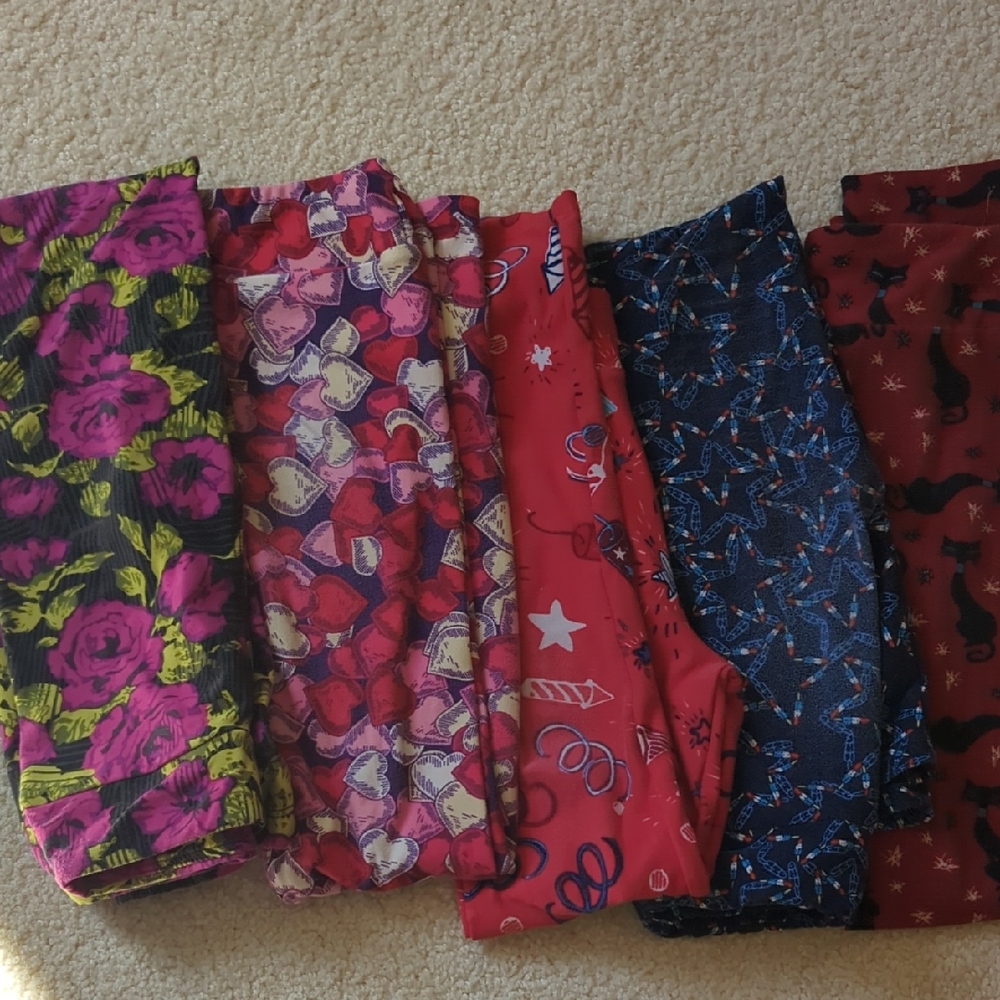 5 LuLaRoe Leggings Set L/Xl Kids